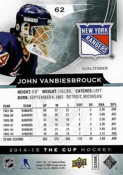 2014-15 Upper Deck The Cup #62 John Vanbiesbrouck Back