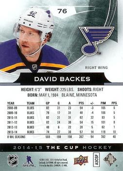 2014-15 Upper Deck The Cup #76 David Backes Back