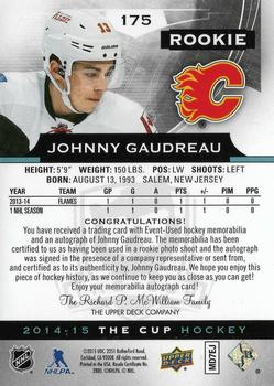 2014-15 Upper Deck The Cup #175 Johnny Gaudreau Back