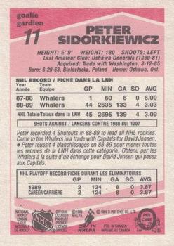 1989-90 O-Pee-Chee - Tembec Test White Backs #11 Peter Sidorkiewicz Back