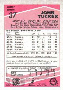 1989-90 O-Pee-Chee - Tembec Test White Backs #37 John Tucker Back