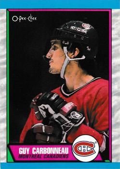 1989-90 O-Pee-Chee - Tembec Test White Backs #53 Guy Carbonneau Front