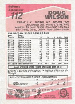 1989-90 O-Pee-Chee - Tembec Test White Backs #112 Doug Wilson Back