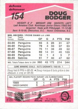 1989-90 O-Pee-Chee - Tembec Test White Backs #154 Doug Bodger Back