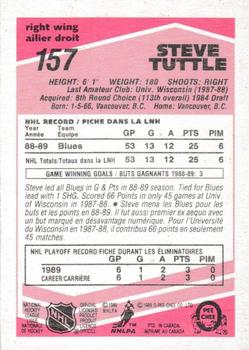 1989-90 O-Pee-Chee - Tembec Test White Backs #157 Steve Tuttle Back