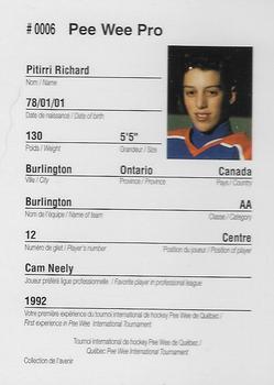 1992 Quebec International Pee-Wee Tournament #0006 Richard Pitirri Back