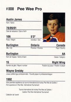 1992 Quebec International Pee-Wee Tournament #0008 James Austin Back