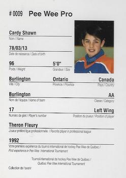 1992 Quebec International Pee-Wee Tournament #0009 Shawn Cardy Back