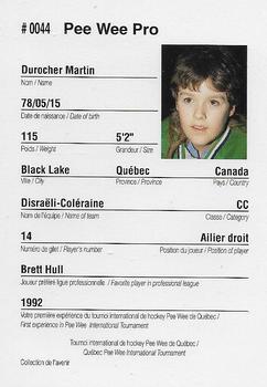 1992 Quebec International Pee-Wee Tournament #0044 Martin Durocher Back