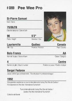 1992 Quebec International Pee-Wee Tournament #0099 Samuel St. Pierre Back