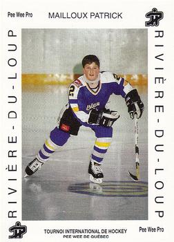1992 Quebec International Pee-Wee Tournament #0117 Patrick Mailloux Front