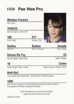 1992 Quebec International Pee-Wee Tournament #0144 Francois Mecteau Back