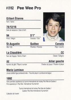 1992 Quebec International Pee-Wee Tournament #0162 Etienne Gilbert Back