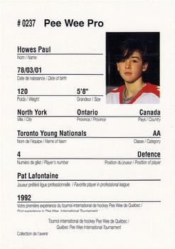 1992 Quebec International Pee-Wee Tournament #0237 Paul Howes Back