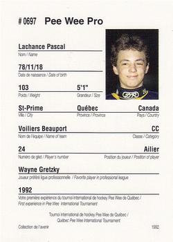 1992 Quebec International Pee-Wee Tournament #0697 Pascal Lachance Back