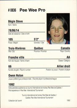 1992 Quebec International Pee-Wee Tournament #0836 Steve Begin Back