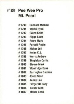 1992 Quebec International Pee-Wee Tournament #1808 Mount Pearl Back