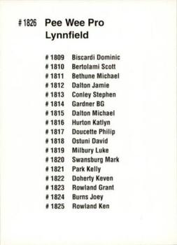 1992 Quebec International Pee-Wee Tournament #1826 Lynnfield Back