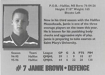 1996-97 Halifax Mooseheads (QMJHL) Series I #NNO Jamie Brown Back