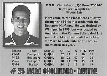 1996-97 Halifax Mooseheads (QMJHL) Series I #NNO Marc Chouinard Back