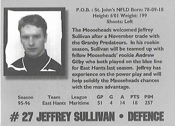 1996-97 Halifax Mooseheads (QMJHL) Series I #NNO Jeffrey Sullivan Back