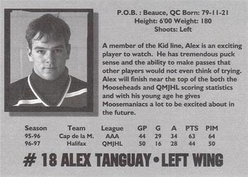1996-97 Halifax Mooseheads (QMJHL) Series II #20 Alex Tanguay Back