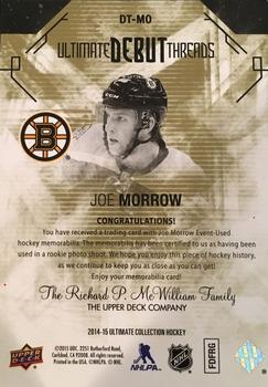 2014-15 Upper Deck Ultimate Collection - Debut Threads Patch #DT-MO Joe Morrow Back