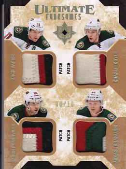 2014-15 Upper Deck Ultimate Collection - Ultimate Foursomes Gold Spectrum #U4-WILD Zach Parise / Mikael Granlund / Charlie Coyle / Jason Pominville Front
