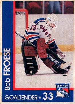 1989-90 Marine Midland New York Rangers #NNO Bob Froese Front