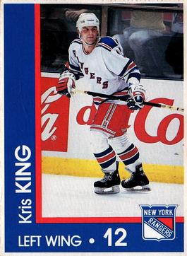 1989-90 Marine Midland New York Rangers #NNO Kris King Front
