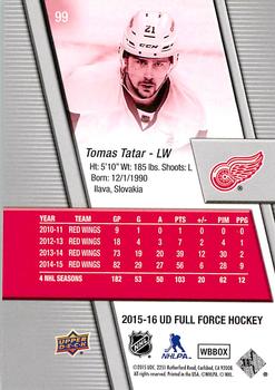 2015-16 Upper Deck Full Force #99 Tomas Tatar Back