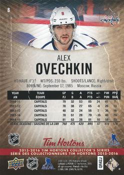 2015-16 Upper Deck Tim Hortons #8 Alex Ovechkin Back