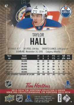 2015-16 Upper Deck Tim Hortons #47 Taylor Hall Back