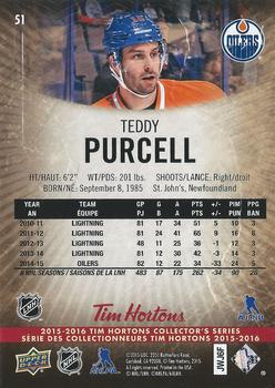 2015-16 Upper Deck Tim Hortons #51 Teddy Purcell Back