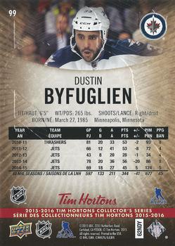 2015-16 Upper Deck Tim Hortons #99 Dustin Byfuglien Back