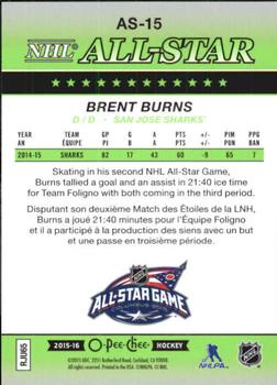 2015-16 O-Pee-Chee - All-Star Glossy #AS-15 Brent Burns Back