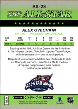 2015-16 O-Pee-Chee - All-Star Glossy #AS-23 Alex Ovechkin Back