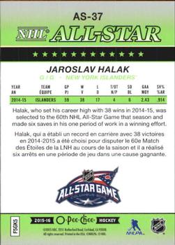 2015-16 O-Pee-Chee - All-Star Glossy #AS-37 Jaroslav Halak Back