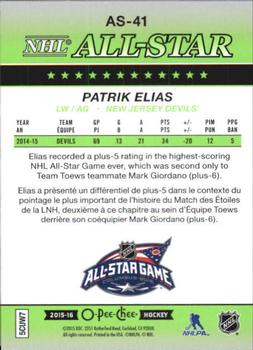 2015-16 O-Pee-Chee - All-Star Glossy #AS-41 Patrik Elias Back