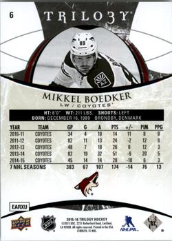 2015-16 Upper Deck Trilogy #6 Mikkel Boedker Back