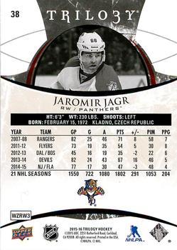2015-16 Upper Deck Trilogy #38 Jaromir Jagr Back
