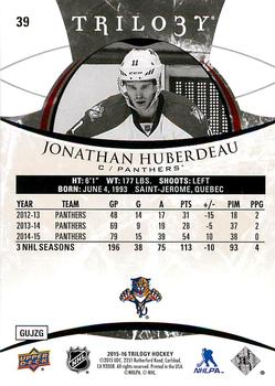 2015-16 Upper Deck Trilogy #39 Jonathan Huberdeau Back