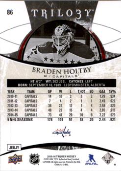 2015-16 Upper Deck Trilogy #86 Braden Holtby Back