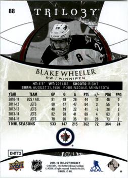 2015-16 Upper Deck Trilogy #88 Blake Wheeler Back
