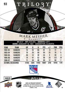 2015-16 Upper Deck Trilogy #93 Mark Messier Back