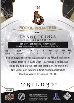 2015-16 Upper Deck Trilogy #104 Shane Prince Back