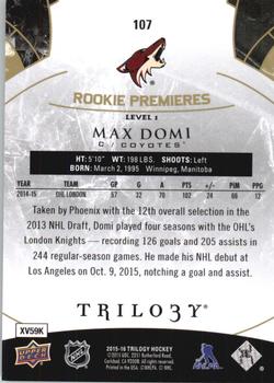 2015-16 Upper Deck Trilogy #107 Max Domi Back