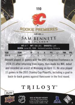 2015-16 Upper Deck Trilogy #110 Sam Bennett Back
