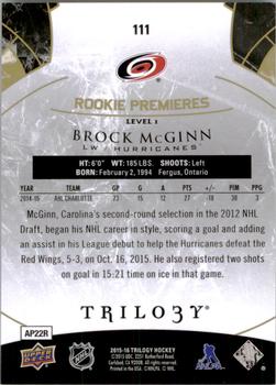 2015-16 Upper Deck Trilogy #111 Brock McGinn Back