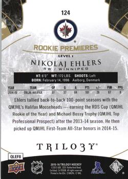 2015-16 Upper Deck Trilogy #124 Nikolaj Ehlers Back